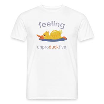 Feeling Unproducktive – Blue Duck Edition - Men's T-Shirt - white - Front - AI Model Male 178 dark (178cm)