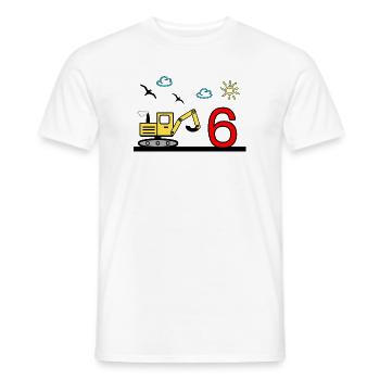 Bagger - Männer T-Shirt - Weiß - Vorne - AI Model Male 178 dark (178cm)