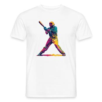 Farbexplosion Baseballschläger - Männer T-Shirt - Weiß - Vorne - AI Model Male 178 dark (178cm)