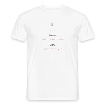 Retro Pixel Art Morse Code I Love you - Männer T-Shirt - Weiß - Vorne - AI Model Male 178 dark (178cm)