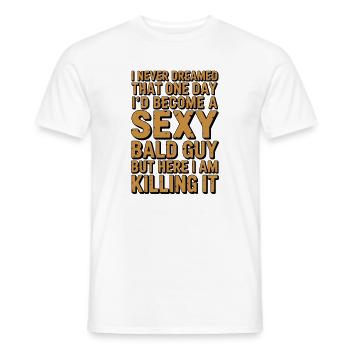Sexy chauve qui cartonne - T-shirt homme - blanc - Devant - AI Model Male 178 dark (178cm)