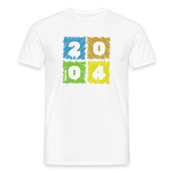 22. Geburtstag Farbige Patches since 03/2004 - Männer T-Shirt - Weiß - Vorne - AI Model Male 178 dark (178cm)