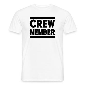 crew member - Men's T-Shirt - white - Front - AI Model Male 178 dark (178cm)