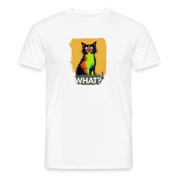 What Katze Farbexplosion - Männer T-Shirt - Weiß - Vorne - AI Model Male 178 dark (178cm)