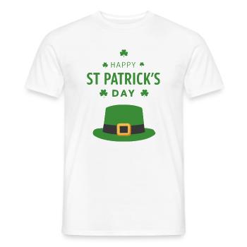 Green St. Patrick's Day Hat - Men's T-Shirt - white - Front - AI Model Male 178 dark (178cm)