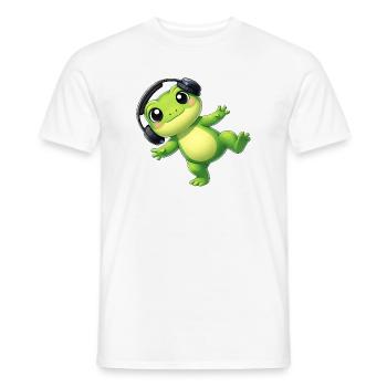 Süßer Frosch Kröte Unke mit Kopfhörern Tanzen Tech - Männer T-Shirt - Weiß - Vorne - AI Model Male 178 dark (178cm)