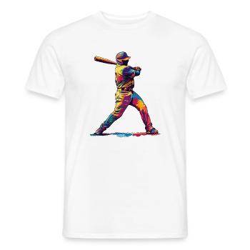 Farbenfroher Baseball-Hit - Männer T-Shirt - Weiß - Vorne - AI Model Male 178 dark (178cm)