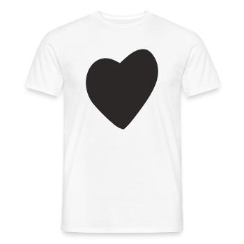 Minimalist heart – simple love design - Men's T-Shirt - white - Front - AI Model Male 178 dark (178cm)