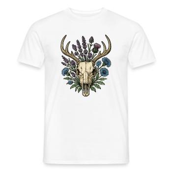Hirschknochen mit Blumenkranz - Männer T-Shirt - Weiß - Vorne - AI Model Male 178 dark (178cm)