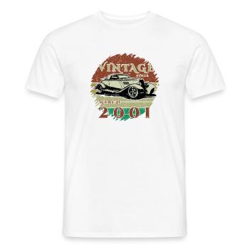25. Geburtstag - Klassiker - Vintage since 03/2001 - Männer T-Shirt - Weiß - Vorne - AI Model Male 178 dark (178cm)
