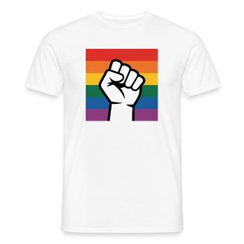 Antifa Fist – Antifaschistisches Merch - Männer T-Shirt - Weiß - Vorne - AI Model Male 178 dark (178cm)