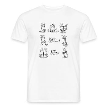Night Cats Silhouettes Collection - Men's T-Shirt - white - Front - AI Model Male 178 dark (178cm)