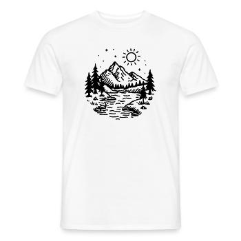 Mountains Landscape Forest - Men's T-Shirt - white - Front - AI Model Male 178 dark (178cm)