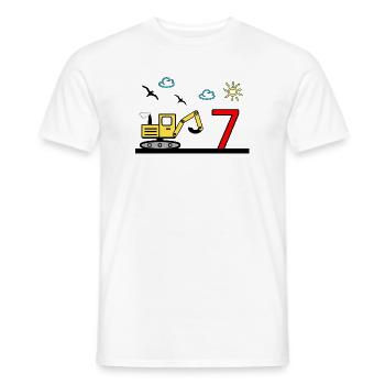 Bagger - Männer T-Shirt - Weiß - Vorne - AI Model Male 178 dark (178cm)