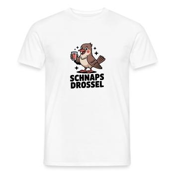 Schnaps Drossel Lustiger Party Vogel Spruch - Männer T-Shirt - Weiß - Vorne - AI Model Male 178 dark (178cm)