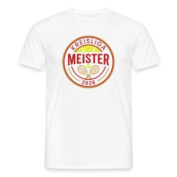 Tennis Meister 2026, Kreisliga Meister Shirt 2026 - Männer T-Shirt - Weiß - Vorne - AI Model Male 178 dark (178cm)