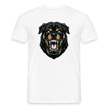 Rottweiler Alpha Guardian Dog Strength - Men's T-Shirt - white - Front - AI Model Male 178 dark (178cm)