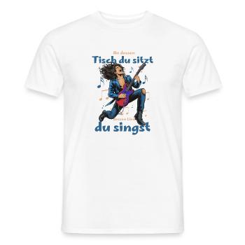 Energetischer Gitarrist zeigt Machtverhältnisse - Männer T-Shirt - Weiß - Vorne - AI Model Male 178 dark (178cm)