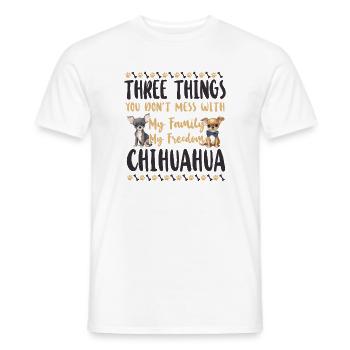 Chihuahua Chihuahueño : Trois choses - T-shirt homme - blanc - Devant - AI Model Male 178 dark (178cm)