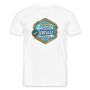 Pension 2026 : Mission accomplie – Niveau de retraite - T-shirt homme - blanc - Devant - AI Model Male 178 dark (178cm)