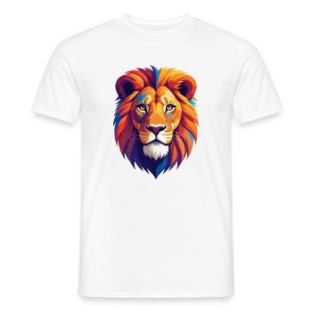 Tête de lion - T-shirt homme - blanc - Devant - AI Model Male 178 dark (178cm)