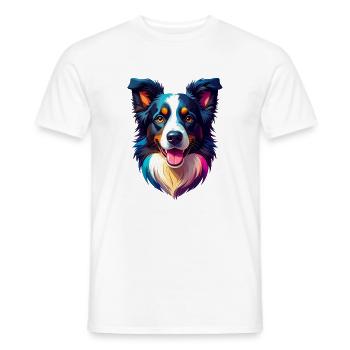 Border Collie - Men's T-Shirt - white - Front - AI Model Male 178 dark (178cm)