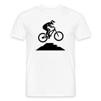 MTB Jump Biker Silhouette - Men's T-Shirt - white - Front - AI Model Male 178 dark (178cm)