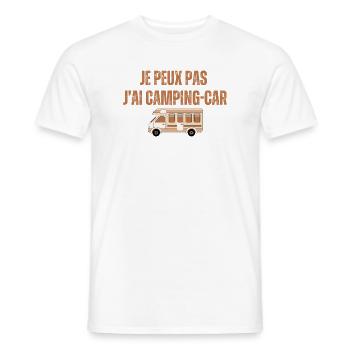 Je peux pas j'ai camping-car - T-shirt homme - blanc - Devant - AI Model Male 178 dark (178cm)