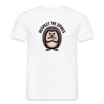 Cool hedgehog with crossed arms - Men's T-Shirt - white - Front - AI Model Male 178 dark (178cm)