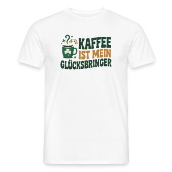 Kaffee ist mein Glücksbringer - Männer T-Shirt - Weiß - Vorne - AI Model Male 178 dark (178cm)