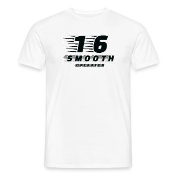 Smooth Operator 16 a fun password for the Formula fan - Men's T-Shirt - white - Front - AI Model Male 178 dark (178cm)