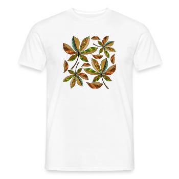 leaves - Men's T-Shirt - white - Front - AI Model Male 178 dark (178cm)