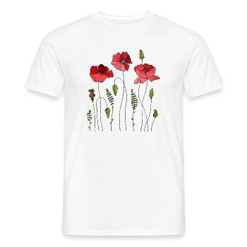 Flowers - Men's T-Shirt - white - Front - AI Model Male 178 dark (178cm)