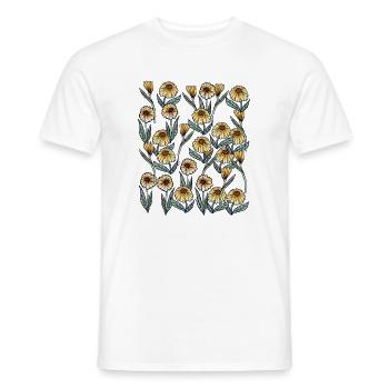 Sunlit Daisy Floral Pattern - Men's T-Shirt - white - Front - AI Model Male 178 dark (178cm)