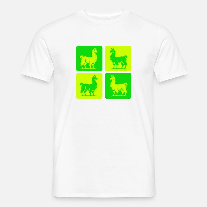 Lama Pop Art - Männer T-Shirt - Weiß