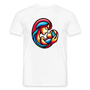 Colorful Mother-Child Harmony - Men's T-Shirt - white - Front - AI Model Male 178 dark (178cm)