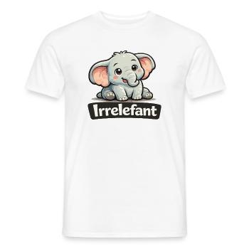 Irrelefant Wortwitz Irrelevant Elefant Shirt - Männer T-Shirt - Weiß - Vorne - AI Model Male 178 dark (178cm)
