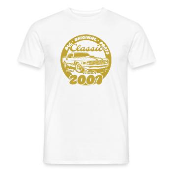 25. Geburtstag - Klassiker Musclecar 03/2001 - Männer T-Shirt - Weiß - Vorne - AI Model Male 178 dark (178cm)