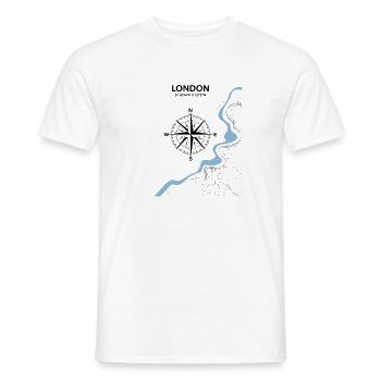 London Compass England Reise Motiv - Männer T-Shirt - Weiß - Vorne - AI Model Male 178 dark (178cm)
