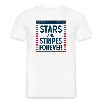 Forever Stars and Stripes - Men's T-Shirt - white - Front - AI Model Male 178 dark (178cm)