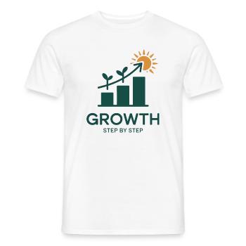 Growth Step by Step – Erfolg & Wachstum - Männer T-Shirt - Weiß - Vorne - AI Model Male 178 dark (178cm)