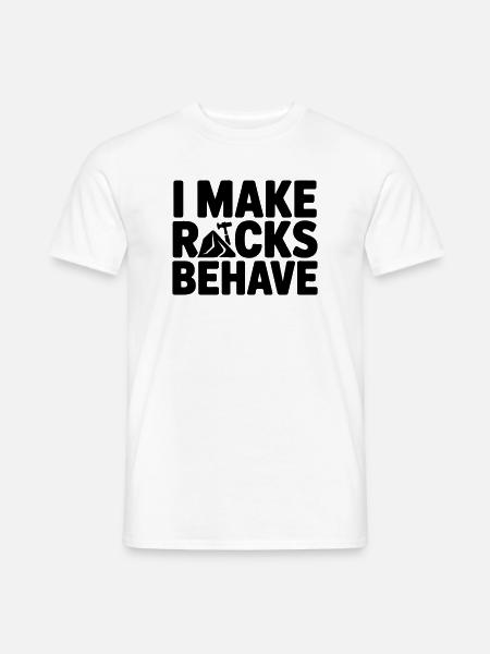 Steinmetz lustiger Spruch - Männer T-Shirt - Weiß