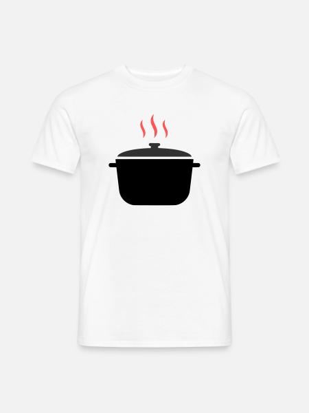 Kochtopf Dampf Kochen - Männer T-Shirt - Weiß