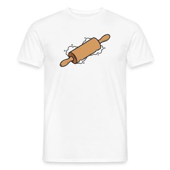 Rouleau à pâtisserie Pâte à pâtisser Cuisson - T-shirt homme - blanc - Devant - AI Model Male 178 dark (178cm)