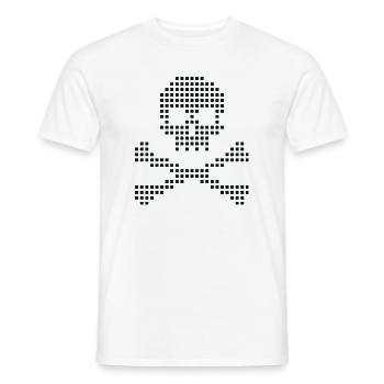 Pixel Skull Crossbones - Men's T-Shirt - white - Front - AI Model Male 178 dark (178cm)