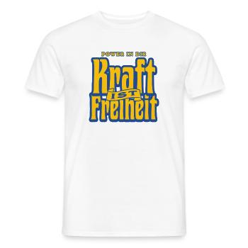 Kraft ist Freiheit - Power in Dir - Retro Design - Männer T-Shirt - Weiß - Vorne - AI Model Male 178 dark (178cm)