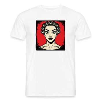 ICH SEHE DICH – nette Leute - Männer T-Shirt - Weiß - Vorne - AI Model Male 178 dark (178cm)
