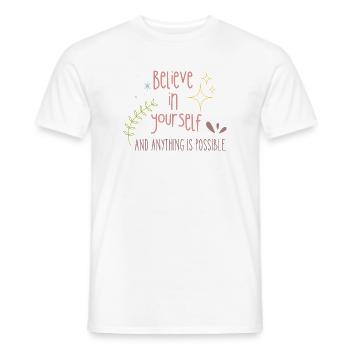 Believe in yourself - Men's T-Shirt - white - Front - AI Model Male 178 dark (178cm)