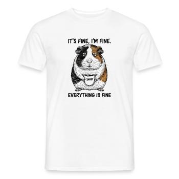 Its Fine Im Fine Coffee Guinea Pig - Men's T-Shirt - white - Front - AI Model Male 178 dark (178cm)