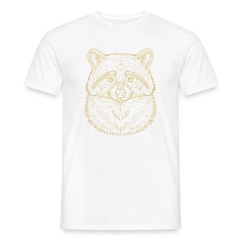Minimalistische Waschbär Kopf Silhouette Design - Männer T-Shirt - Weiß - Vorne - AI Model Male 178 dark (178cm)